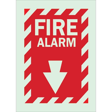 Brady Fire Alarm Sign, 14X10", GRN/R, Fire ALM 80161